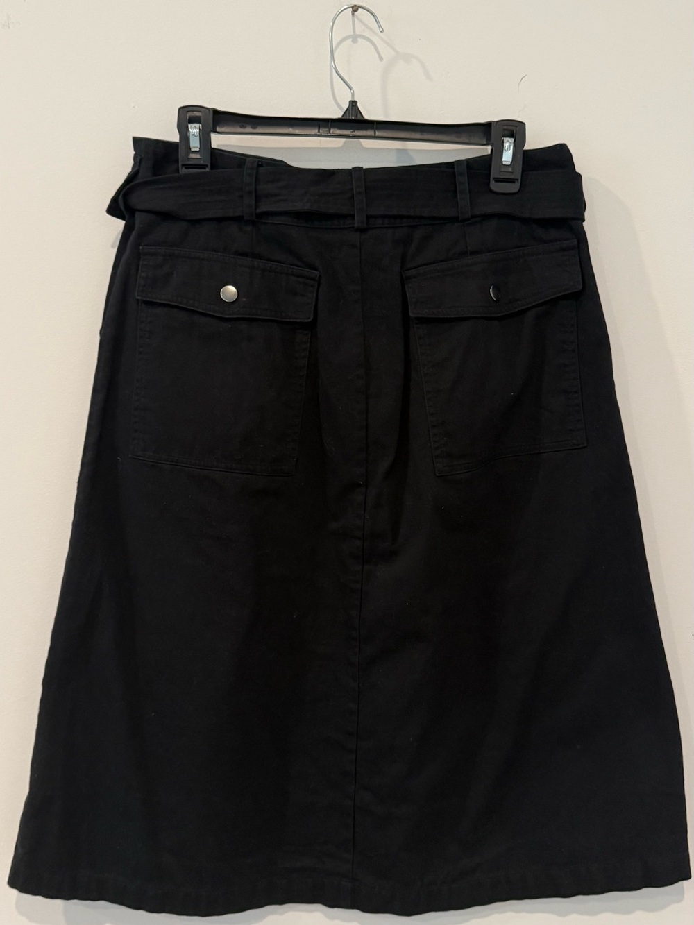 Banana Republic Utility shirt. Black A-Line Skirt, Snap and zipper with tie Belt - Picture 2 of 4